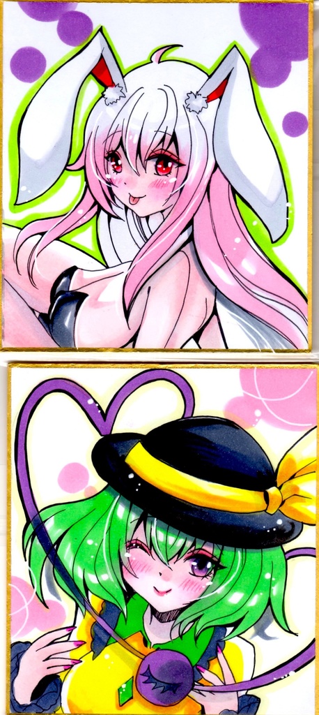 E 2/22まで!【同人手描きイラスト/4500円】『バストアップ/ミニ色紙』コピック・直筆イラスト