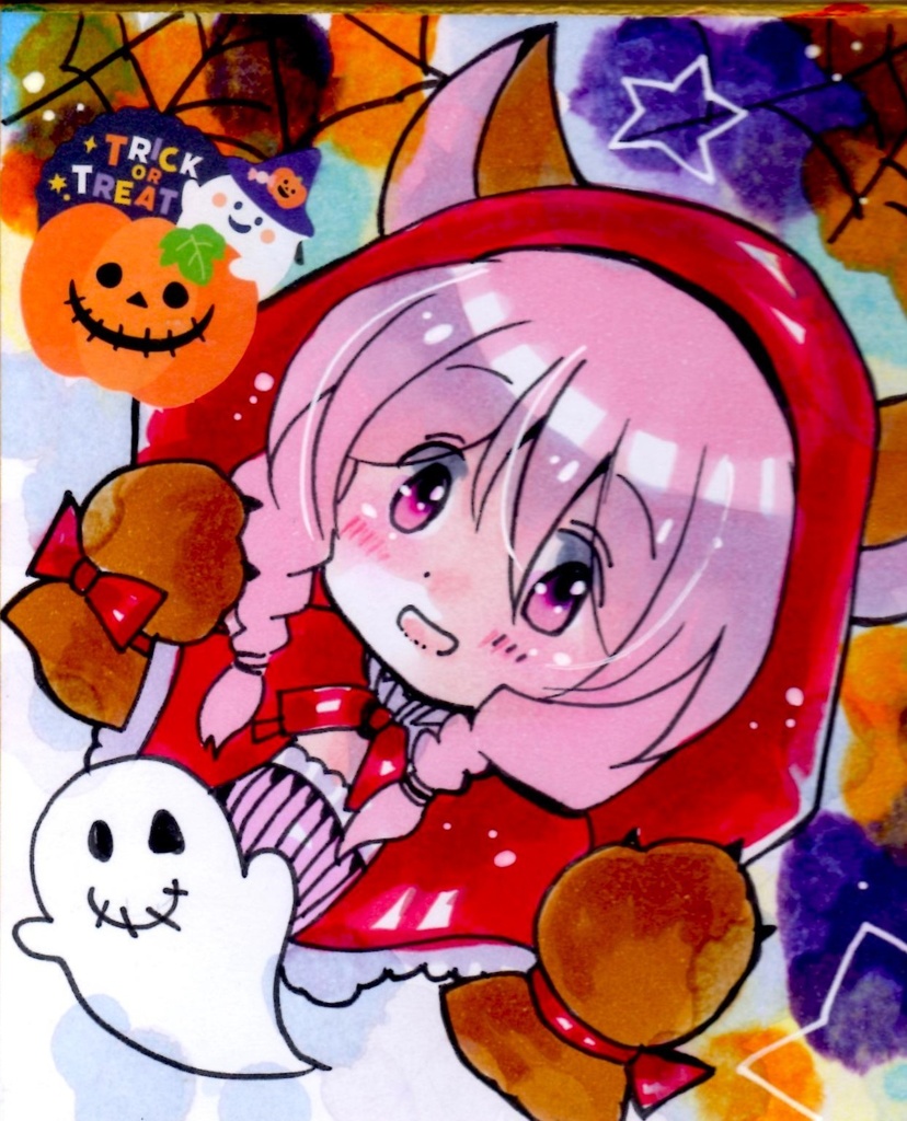 E 2/22まで!【同人手描きイラスト/4500円】『バストアップ/ミニ色紙』コピック・直筆イラスト