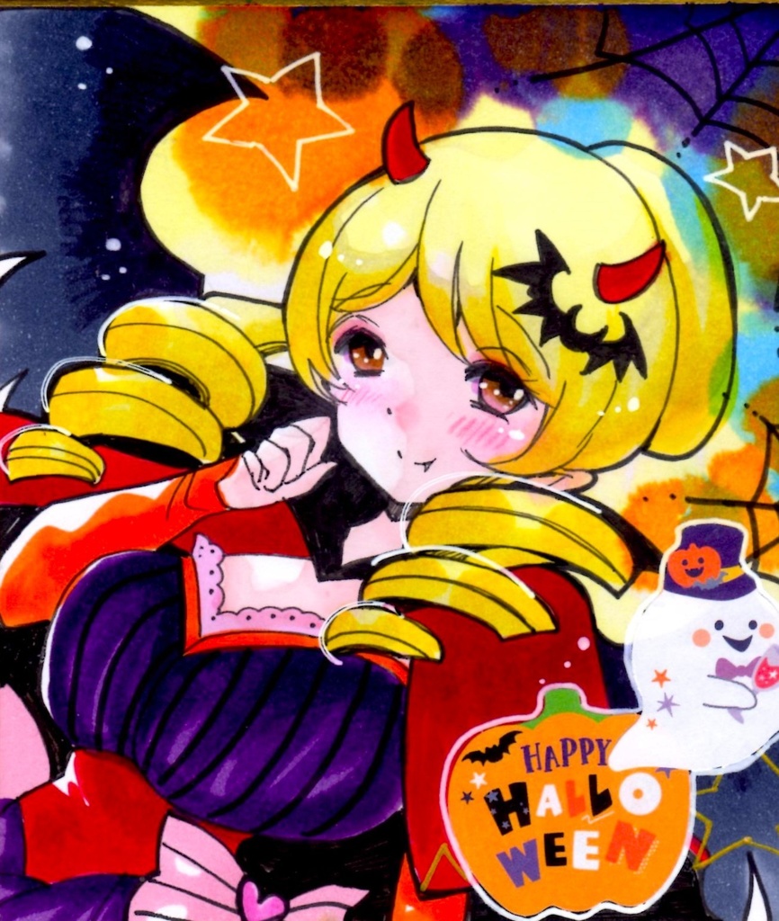 E 2/22まで!【同人手描きイラスト/4500円】『バストアップ/ミニ色紙』コピック・直筆イラスト