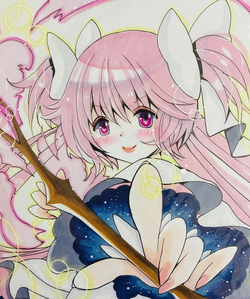 同人手描きイラスト ②大色紙【魔法少女まどかマギカ アルティメットまどか】