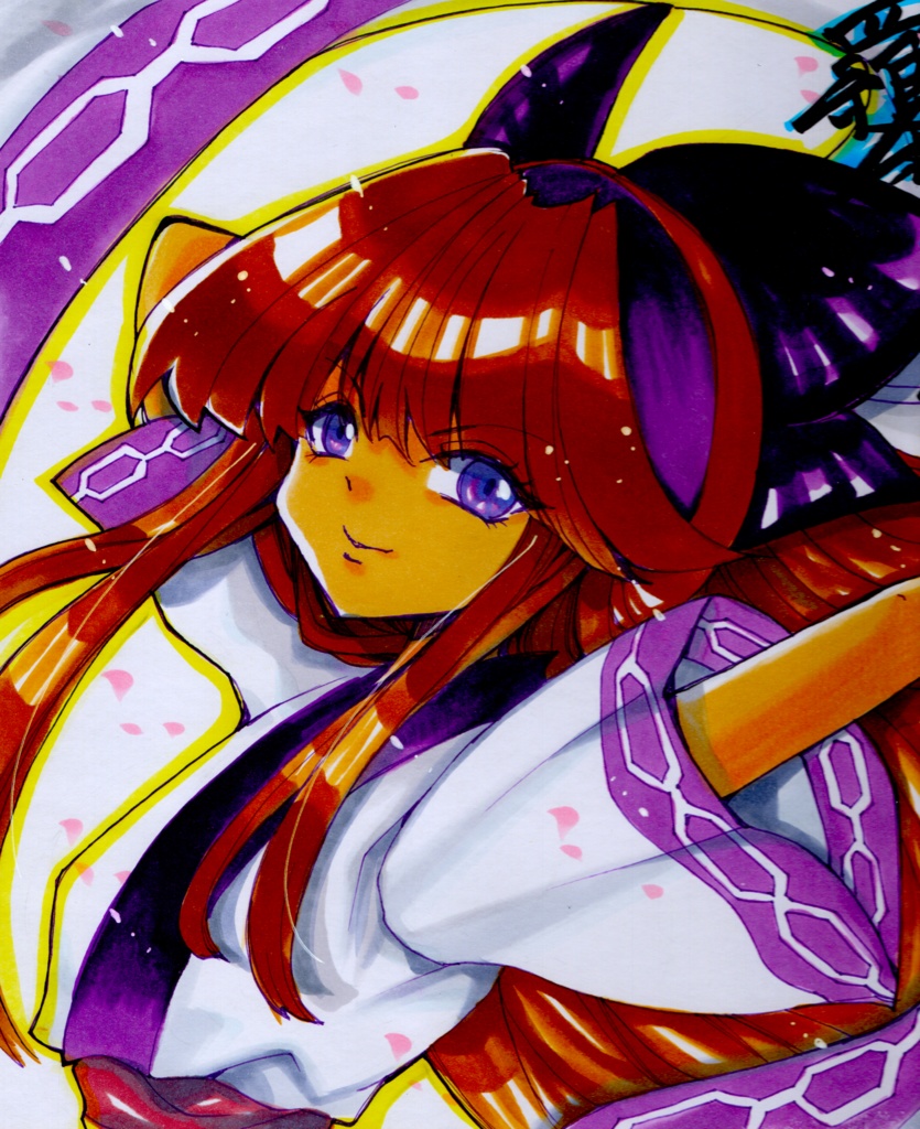 ①レトロゲーム直筆色紙【羅刹ナコルル】サムライスピリッツ