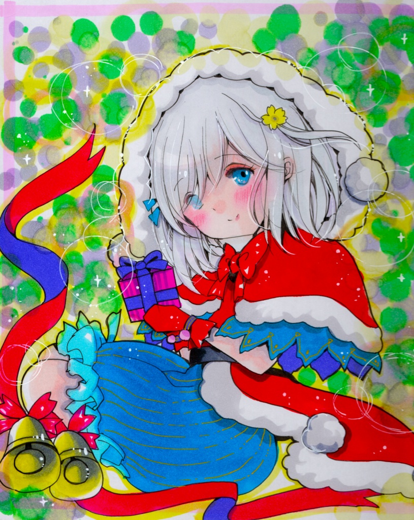 同人手描きイラスト 大色紙【マギアレコード 佐倉杏子 水着ver】