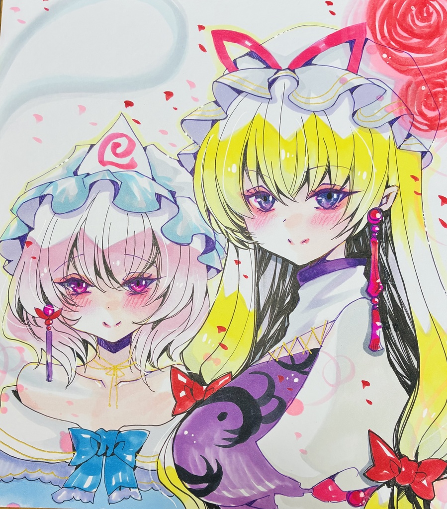 同人手描きイラスト 大色紙【東方 霊夢】