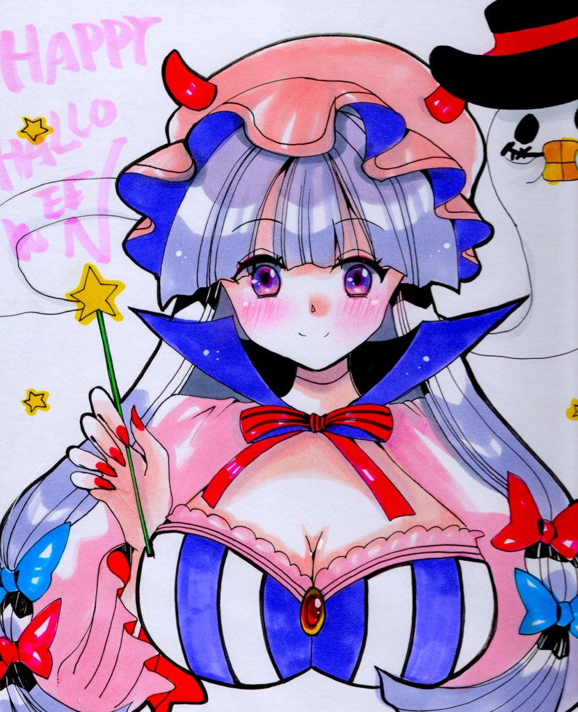 同人手描きイラスト 大色紙【東方 霊夢】