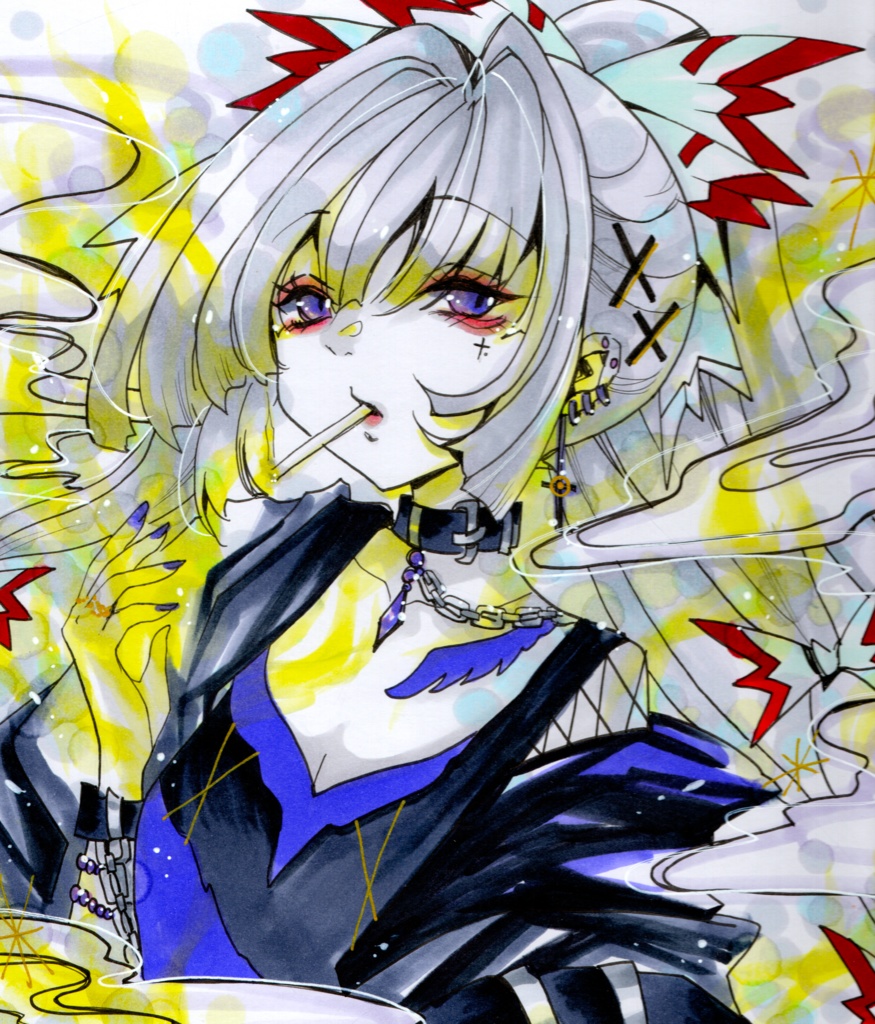 同人手描きイラスト 大色紙【東方 霊夢】