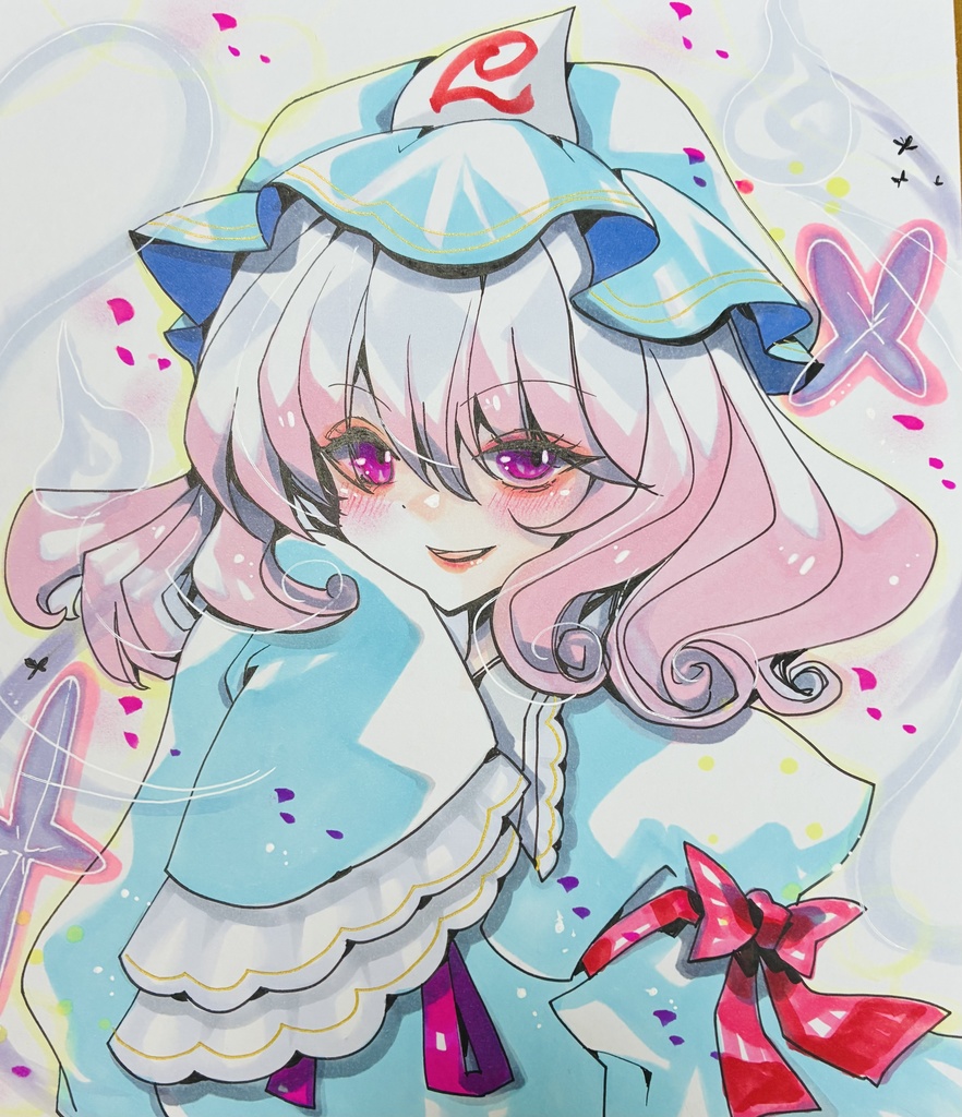 同人手描きイラスト 大色紙【東方 霊夢】