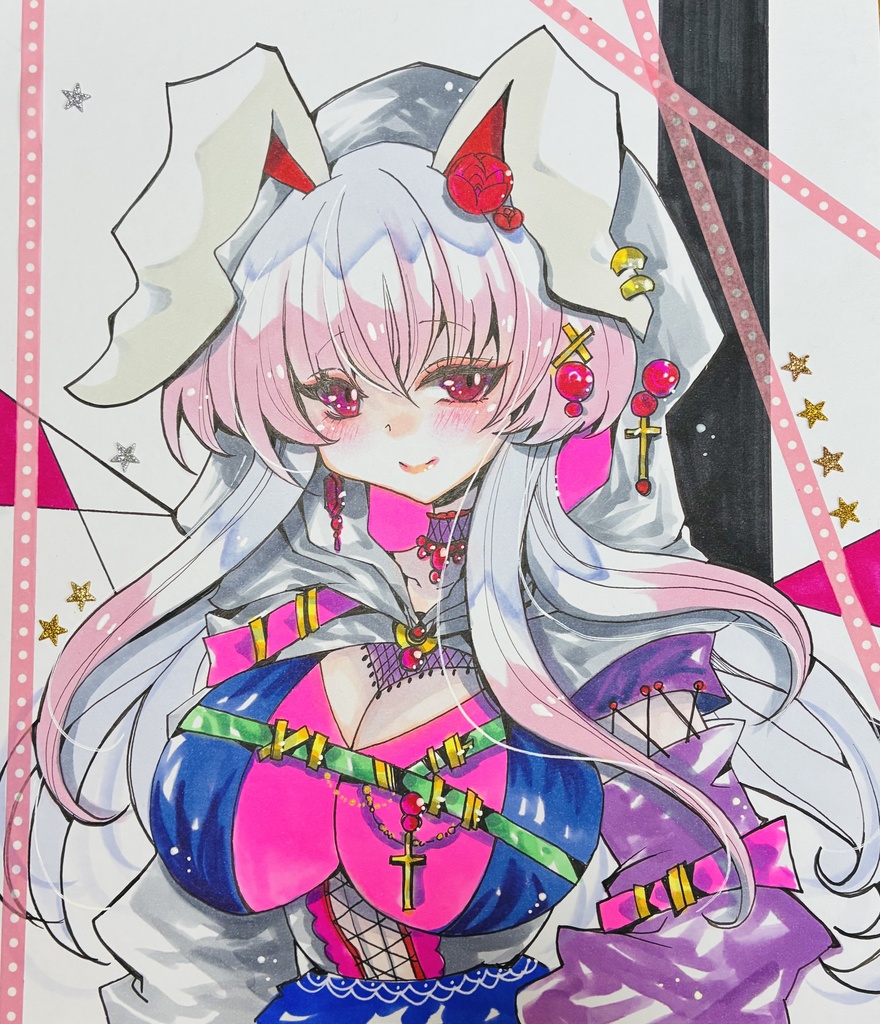 同人手描きイラスト 大色紙【東方 霊夢】
