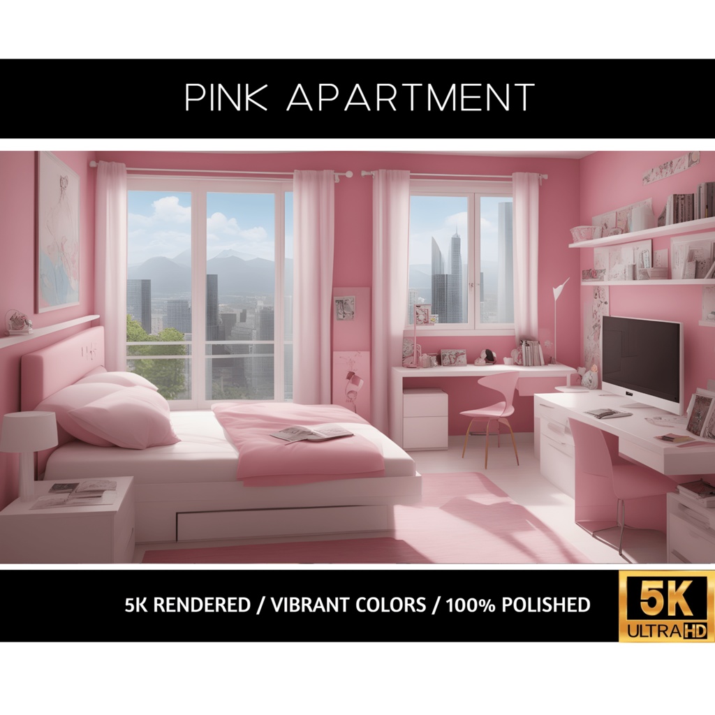 Pink Bedroom 5K Wallpaper Vtuber Background Vtuber wallpaper vtuber backgrounds vtuber wallpapers