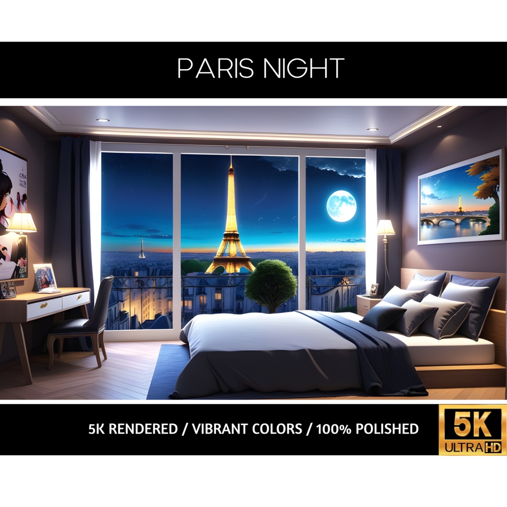 Paris Night 5K Wallpaper Vtuber Background Vtuber wallpaper vtuber backgrounds vtuber wallpapers