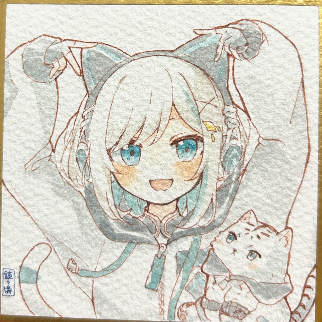 豆色紙④ 猫パーカー