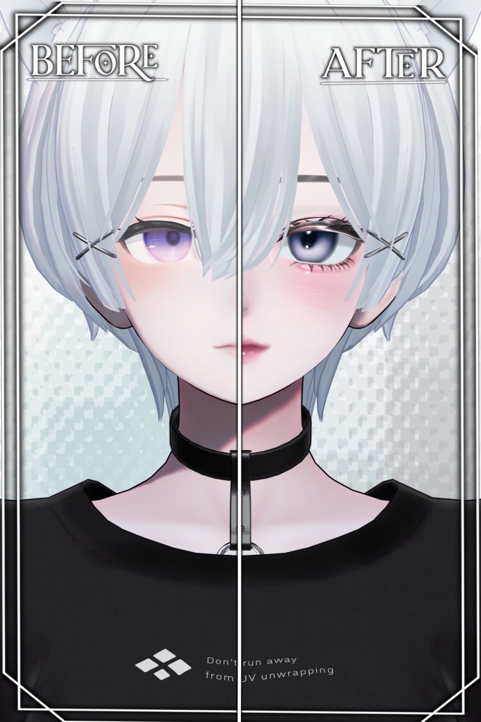 『3アバター対応』海咲のみBlendShape付き Lune Noir MakeUp+Eyetexture+影設定済みマテリアル同梱