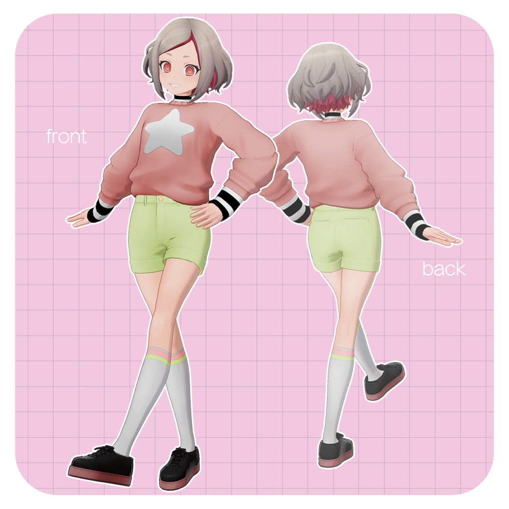 Street Dream:ゆめかわストリートコーデ【VRChat対応オリジナル3Dモデル衣装】PRESUME