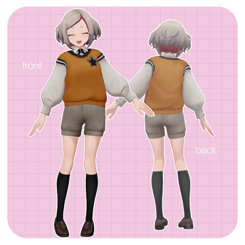 Retro Vest:レトロベストコーデ【VRChat対応オリジナル3Dモデル衣装】PRESUME