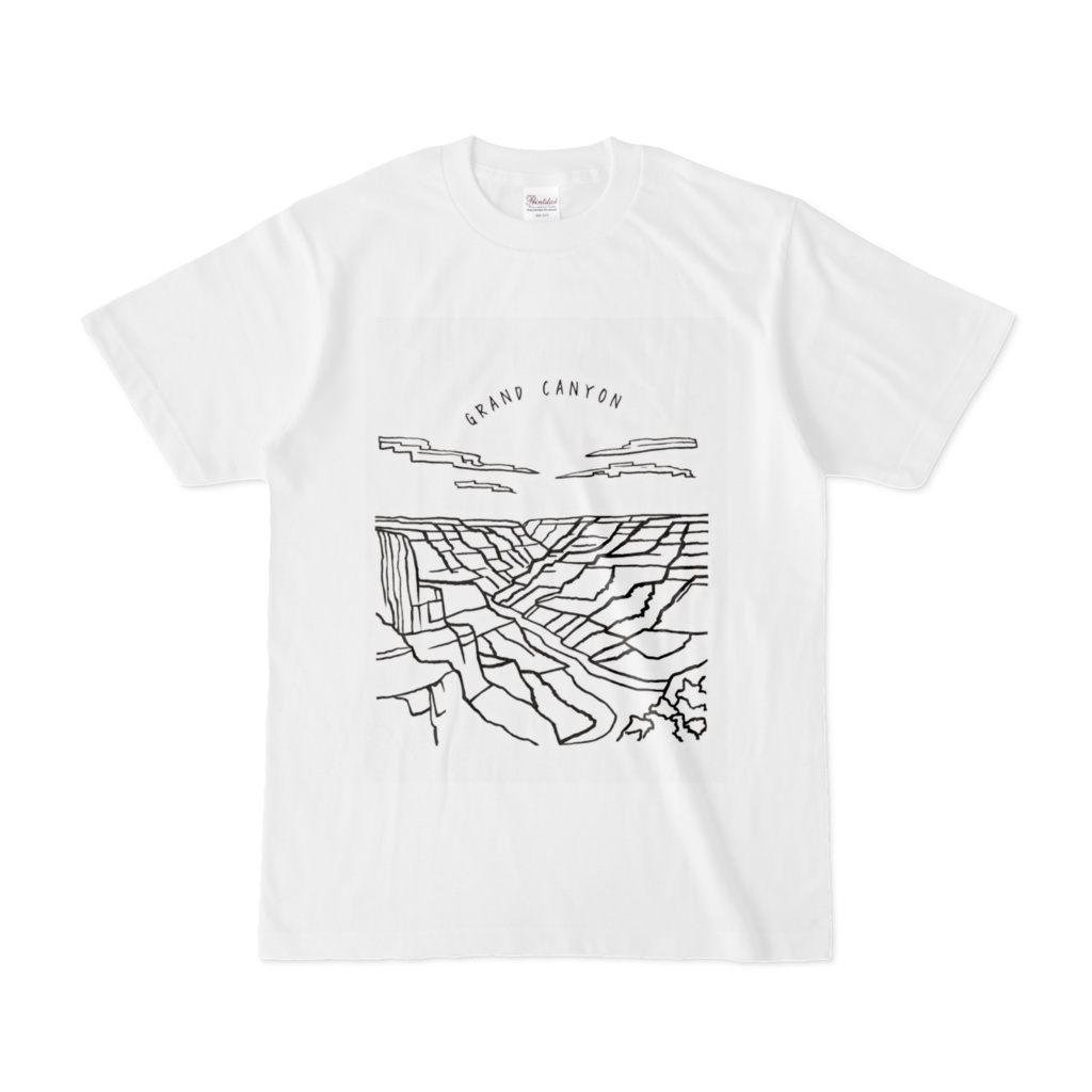 グランドキャニオンラインアート Tシャツ - 精緻なデザイン
