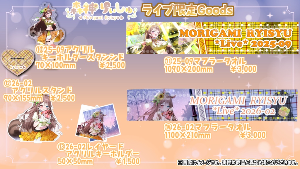 過去Goods販売ページ(2024・2025・Live)