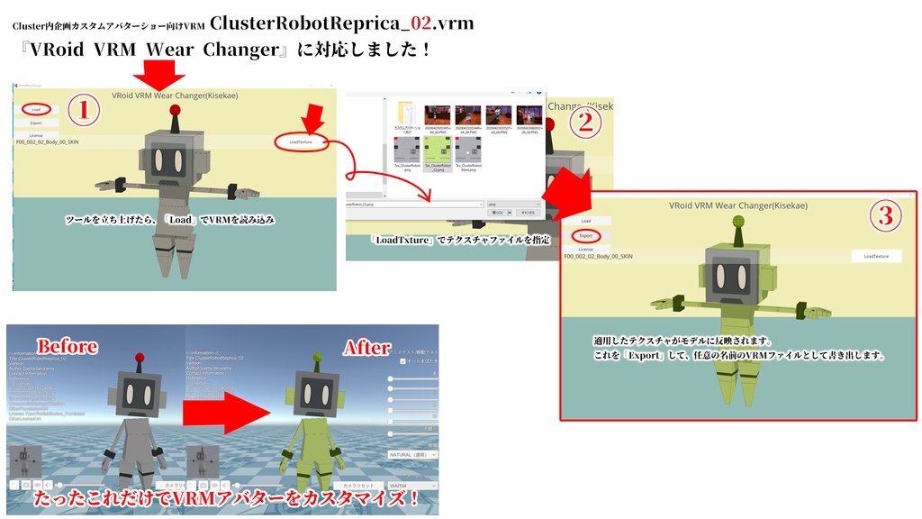 Cluster内企画カスタムアバターショー向けVRM