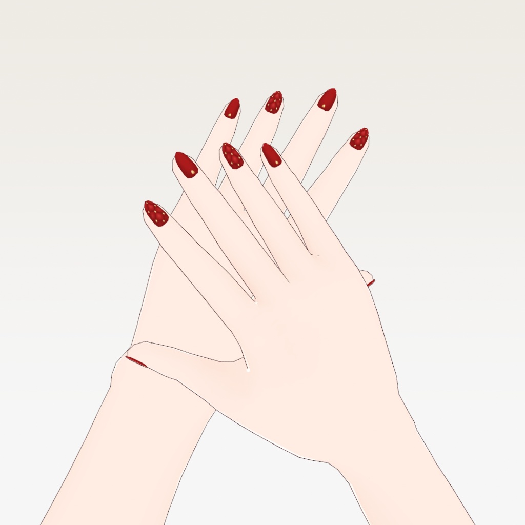 【無料】VRoid 赤色ネイル 6種