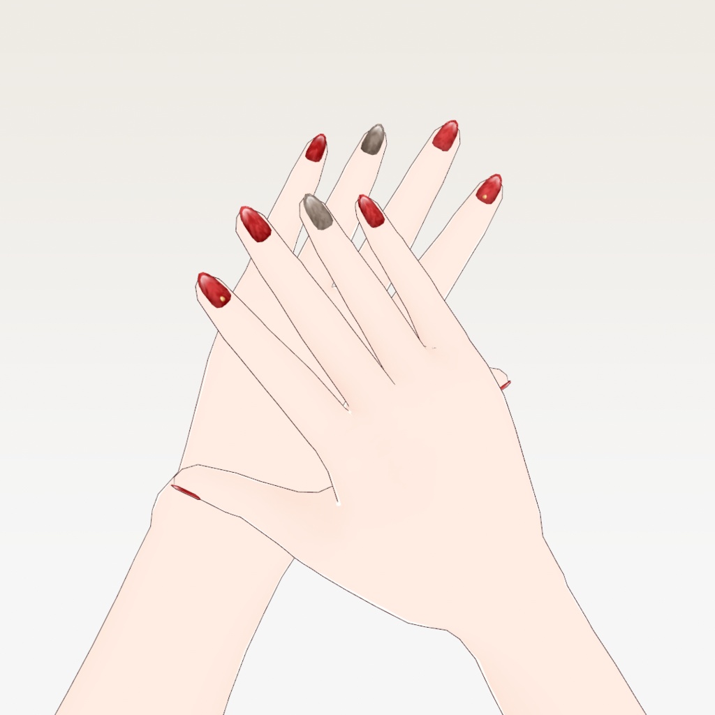 【無料】VRoid 赤色ネイル 6種