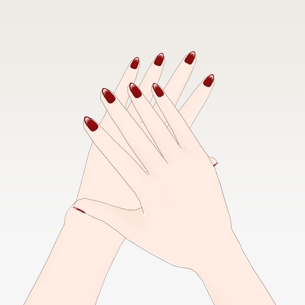 【無料】VRoid 赤色ネイル 6種