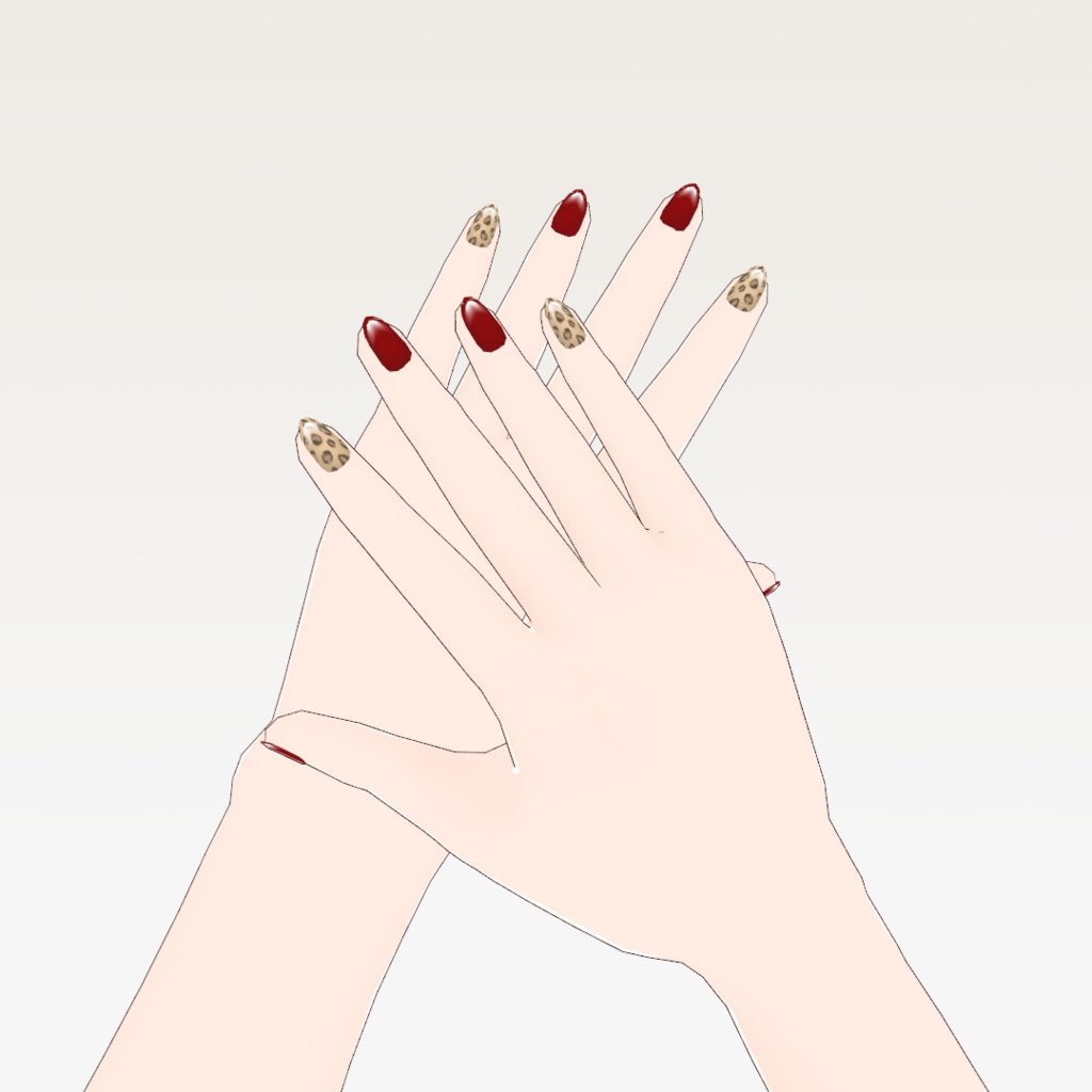 【無料】VRoid 赤色ネイル 6種