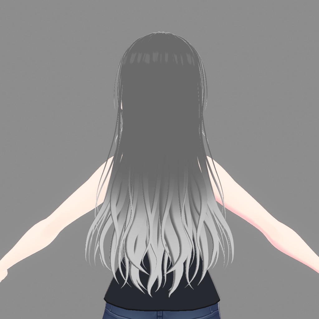 【VRoid】毛先グラデーションふわふわロングヘア 髪型