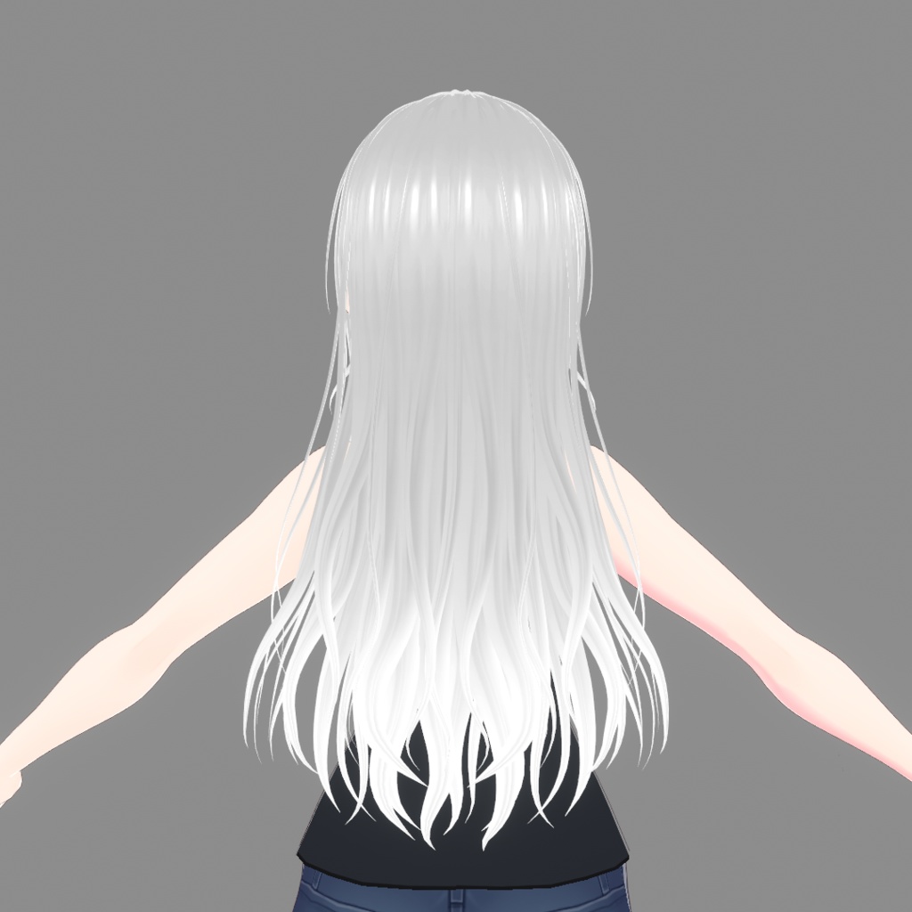 【VRoid】毛先グラデーションふわふわロングヘア 髪型