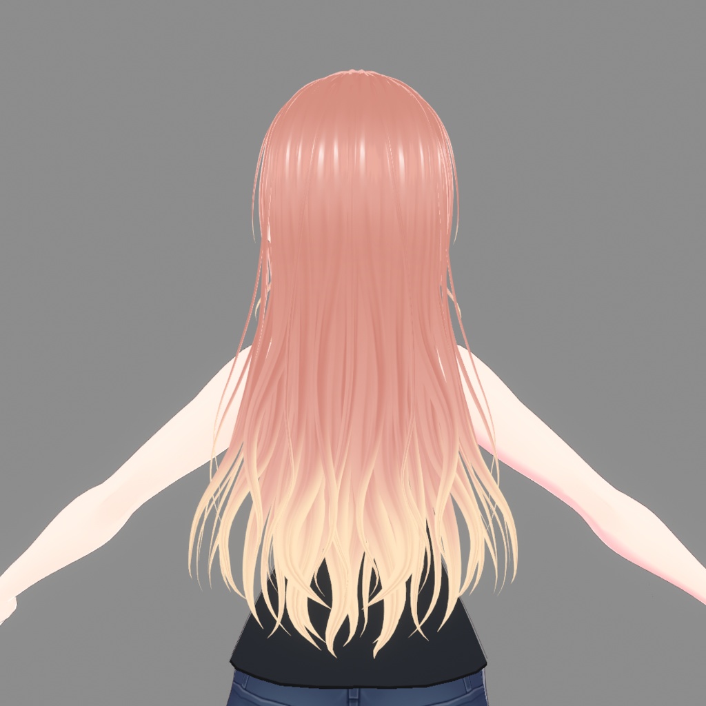 【VRoid】毛先グラデーションふわふわロングヘア 髪型