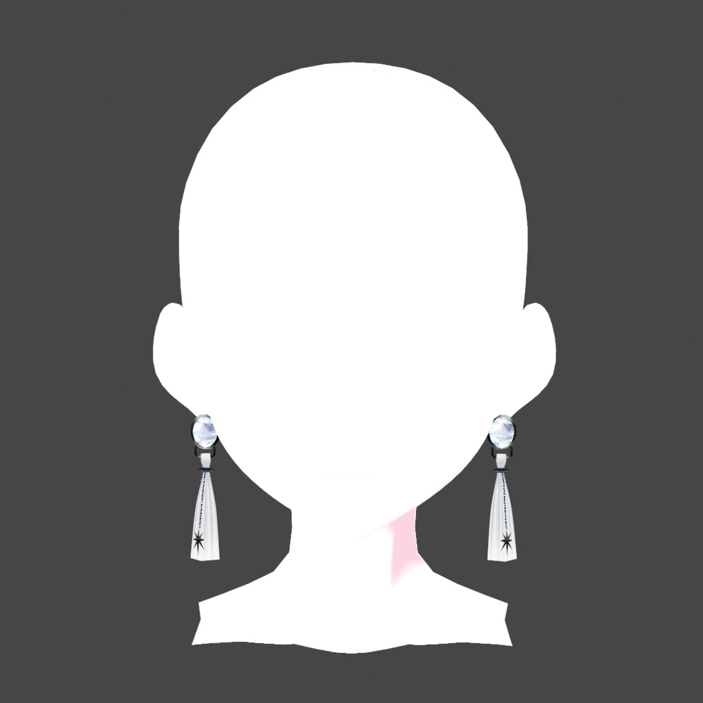 【VRoid】大ぶりストーン付きタッセルピアス