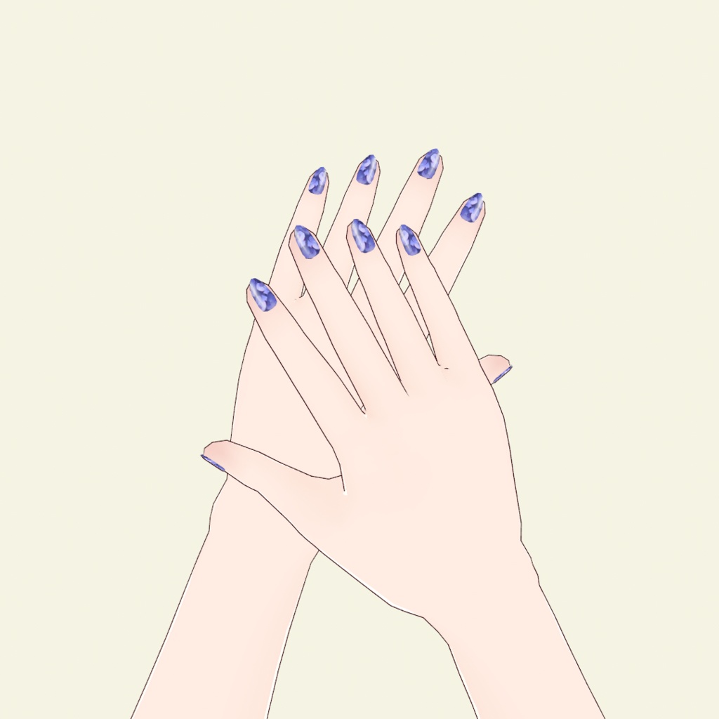 【無料有】VRoid 梅雨ネイル 紫陽花ピアス(支援版のみ)