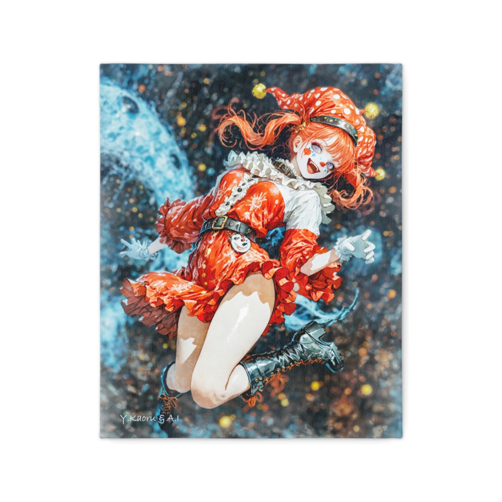 D2E86B93art_A sad clown dancing with stardust