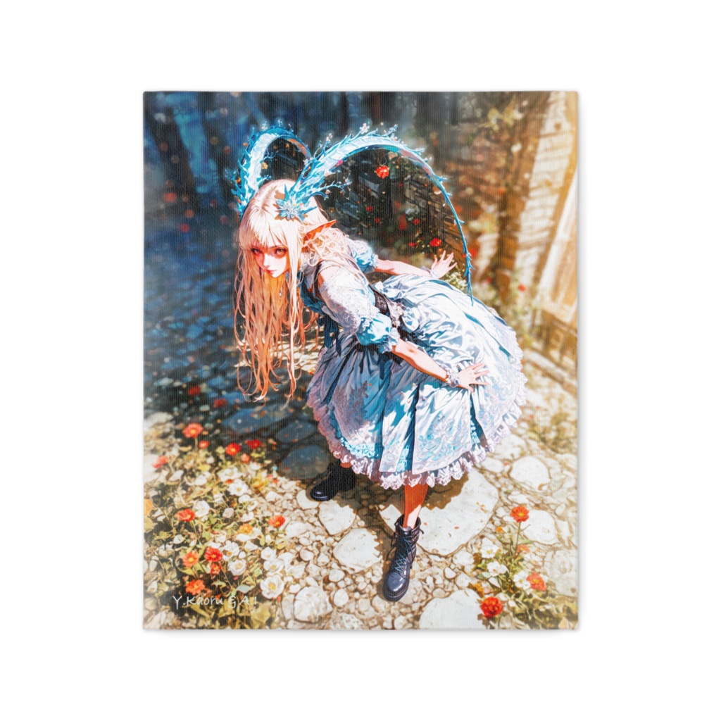 B220F8F2art_A garden where blue butterflies awaken