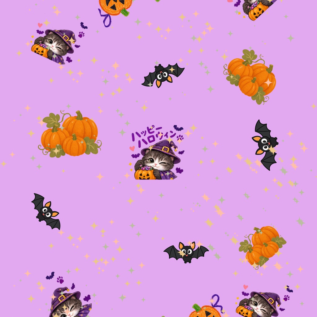 魔女っ子チャッピーのハロウィンパーティー/デジタルペーパー２枚セット