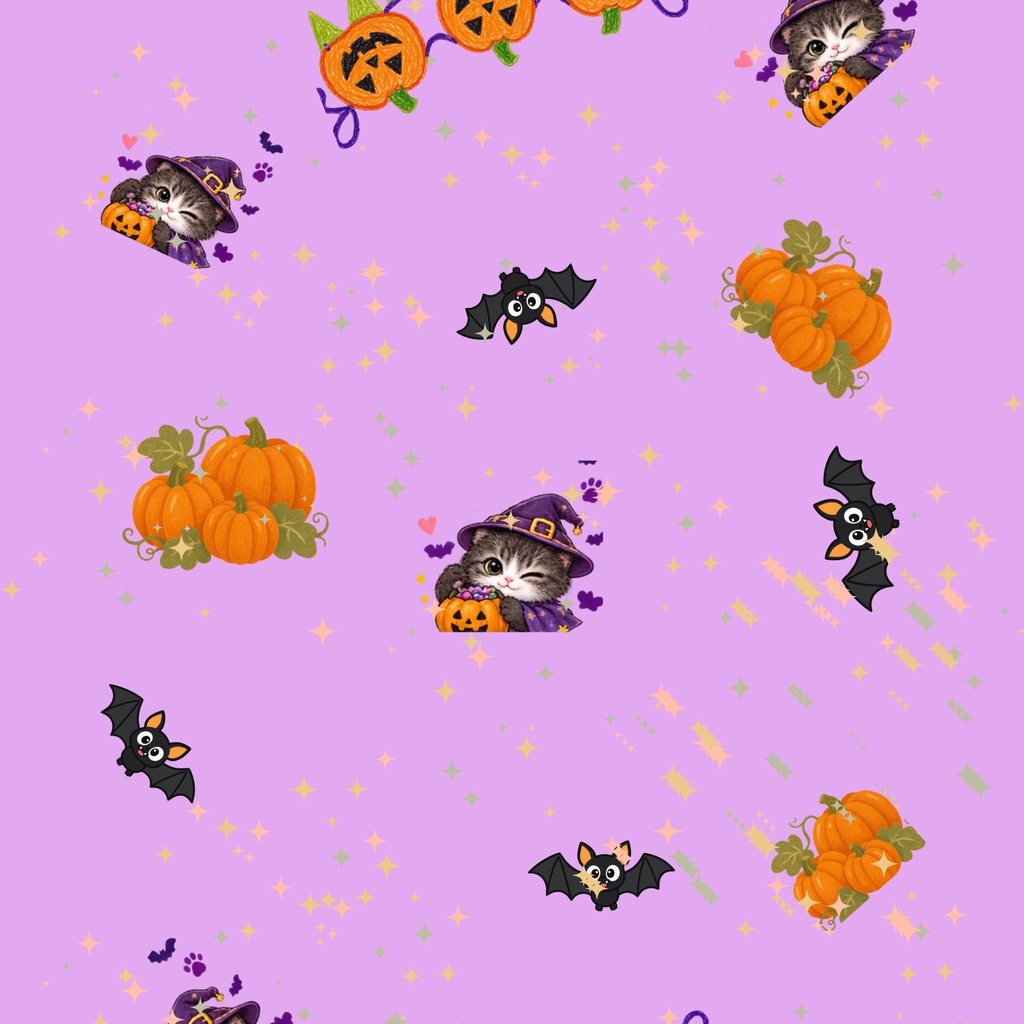 魔女っ子チャッピーのハロウィンパーティー/デジタルペーパー2枚セット