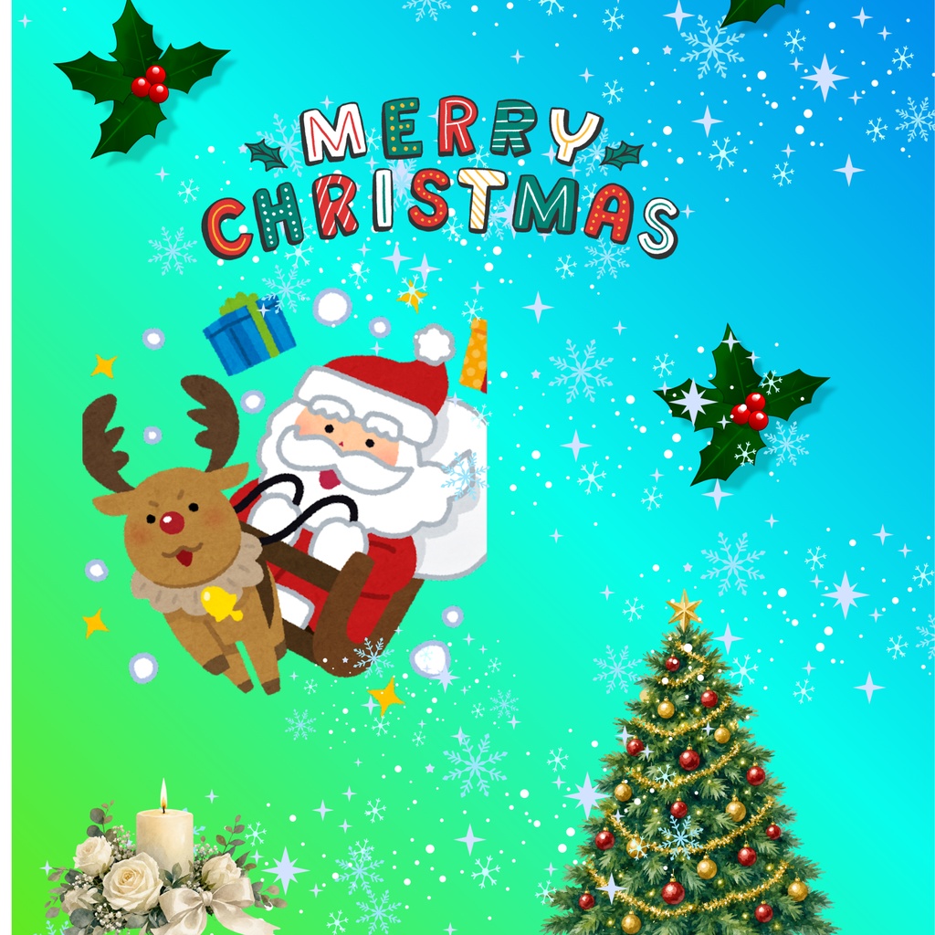 【無料配布】　サンタクロースのクリスマスデジタルペーパー/モフモフ工房
