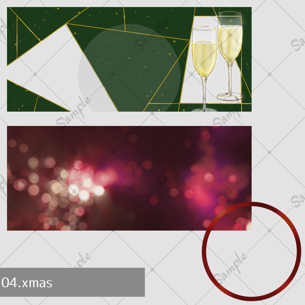 【IRIAM素材】ヘッダー&アイコンリングセット-シャンパン-【商用可】