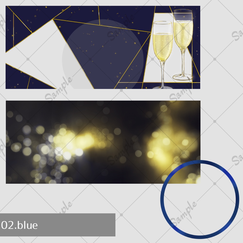 【IRIAM素材】ヘッダー&アイコンリングセット-シャンパン-【商用可】