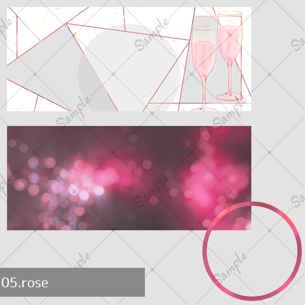 【IRIAM素材】ヘッダー&アイコンリングセット-シャンパン-【商用可】