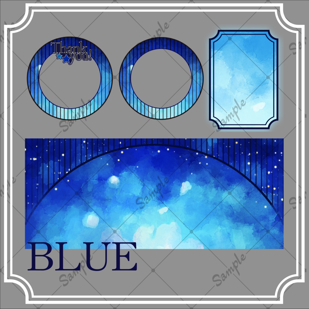 【IRIAM向け】ヘッダー&アイコンリング 20点セット-星籠-【商用可】