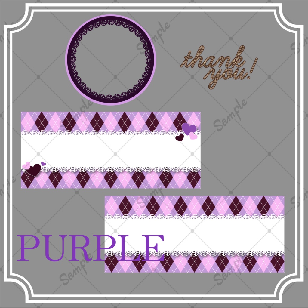 【IRIAM向け】ヘッダー&アイコンリングセット-アーガイル-【商用利用可】