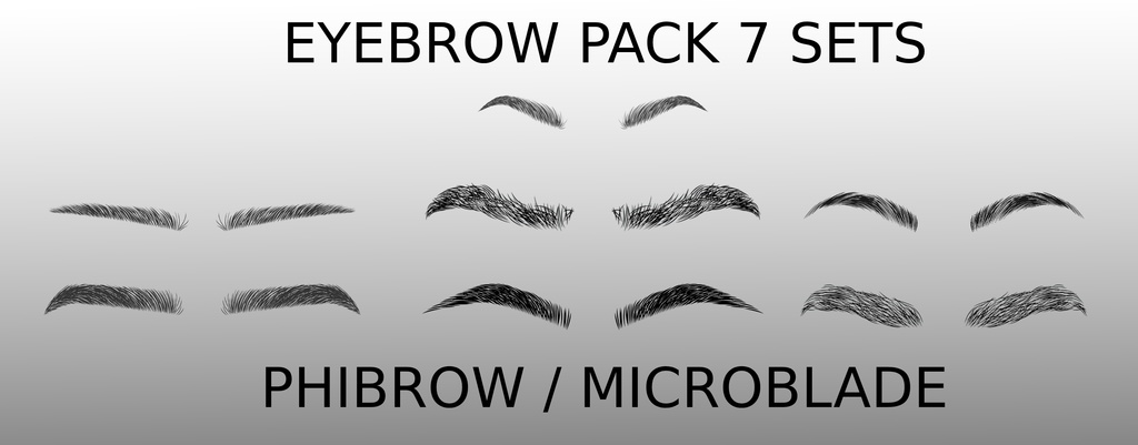 眉 Eyebrow 7 Set Pack アイブロー Microblade