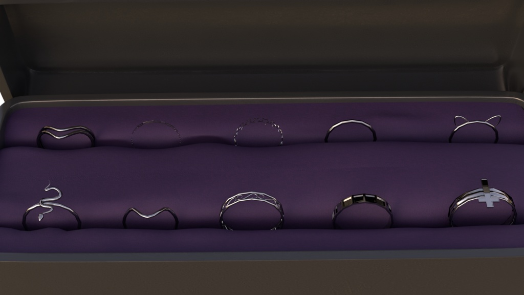 Essential Gothic Ring Set / 20個入りゴシックリングセット - VRChat Jewelry