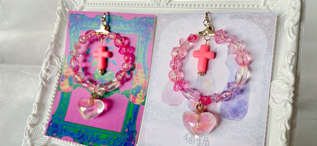 No.14 ハートのビーズイヤリング