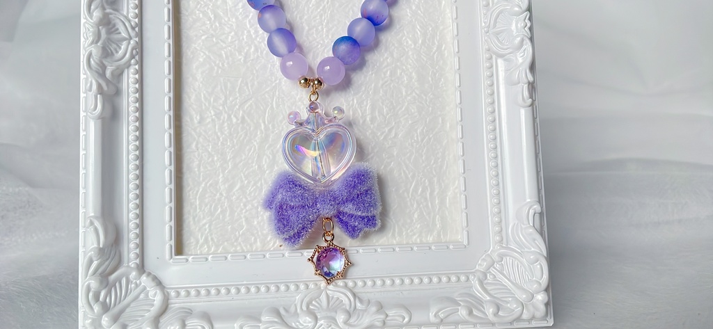 No.32 ハートとリボンのマットブレスレット