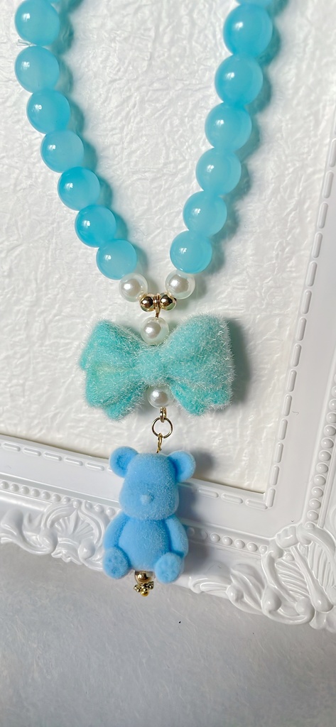 No.34 ブルーのクマちゃんブレスレット
