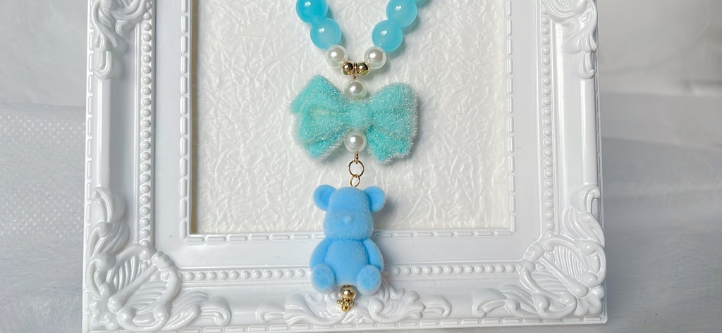 No.34 ブルーのクマちゃんブレスレット