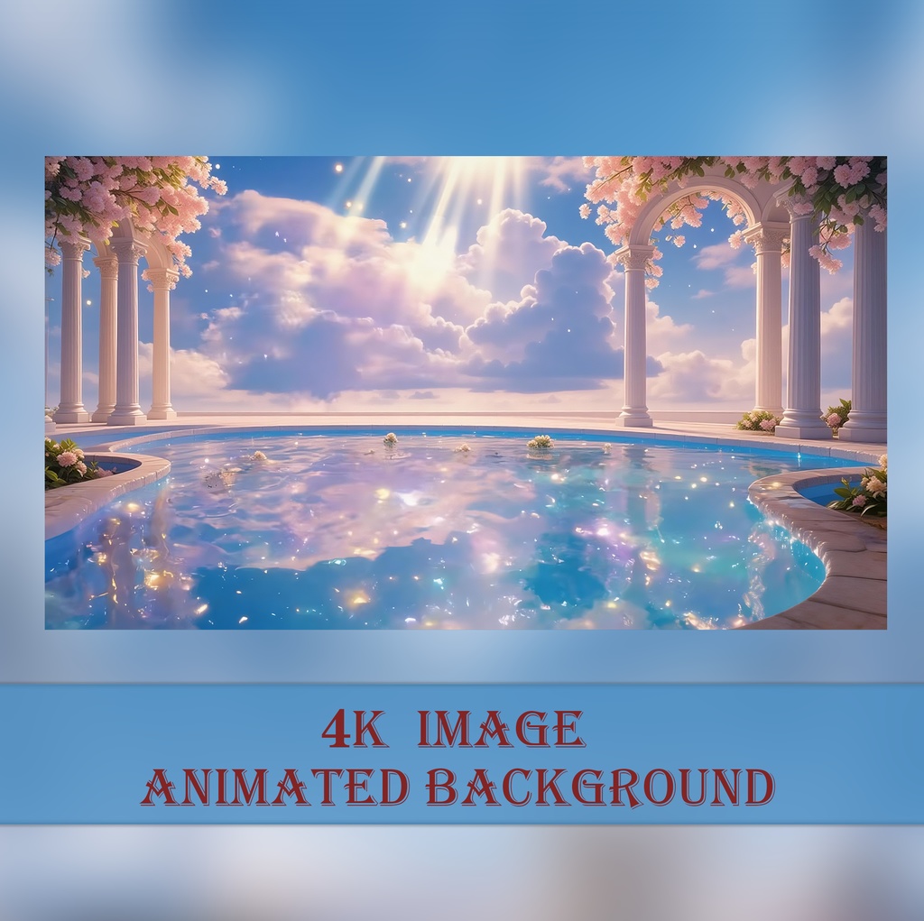 【VTuber素材】動く背景：夢の神殿と桜の泉 - Fantasy Dreamy Temple (Loop)