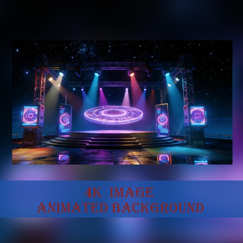 【動く背景】サイバーパンク・ライブステージ - 歌枠・ダンス配信向け【VTuber/OBS】