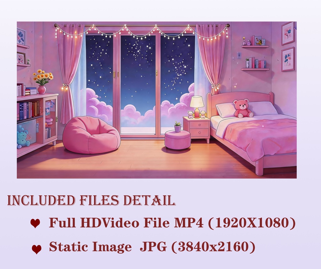 動く背景】星空と雲が流れる夢かわルーム - 深夜の雑談・睡眠導入向け【VTuber/OBS】