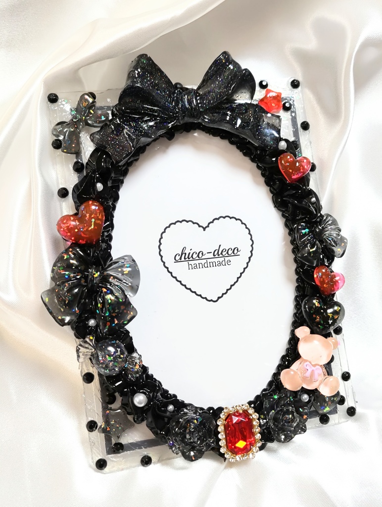 【B7 L版】ホイップデコ 黒×赤 硬質ケースデコ ブロマイドケース