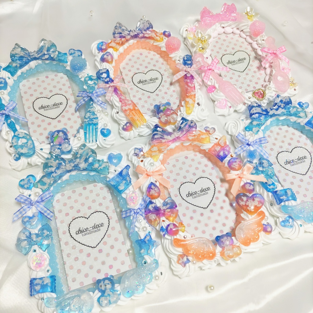 【B7 L版】ホイップデコ 夕空ケーキ 空色シリーズ 硬質ケースデコ ブロマイドケース